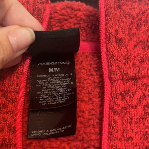 Women’s The North Face 1/4 Zip Pullover Hoodie Sweater Space Dye Pink Size Med - Picture 6 of 6